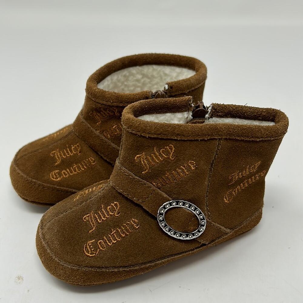 Juicy Couture Infant Girls Brown Suede Slipper/ Moccasin Size 4